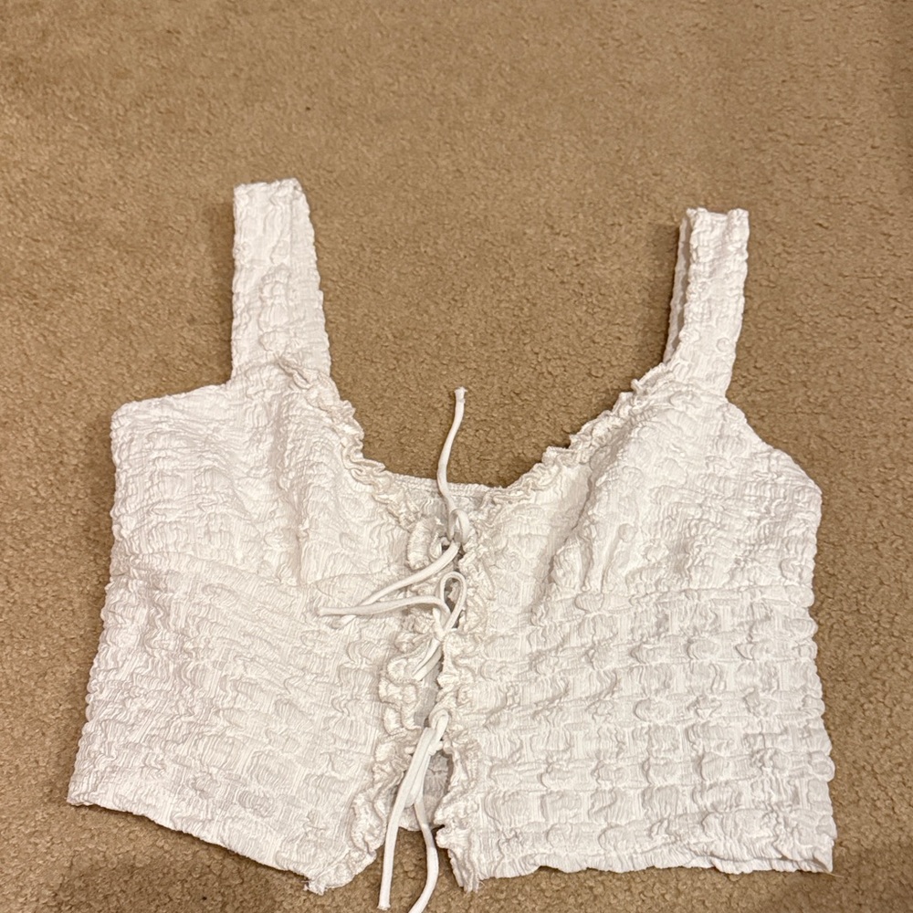 White ribbed tank top